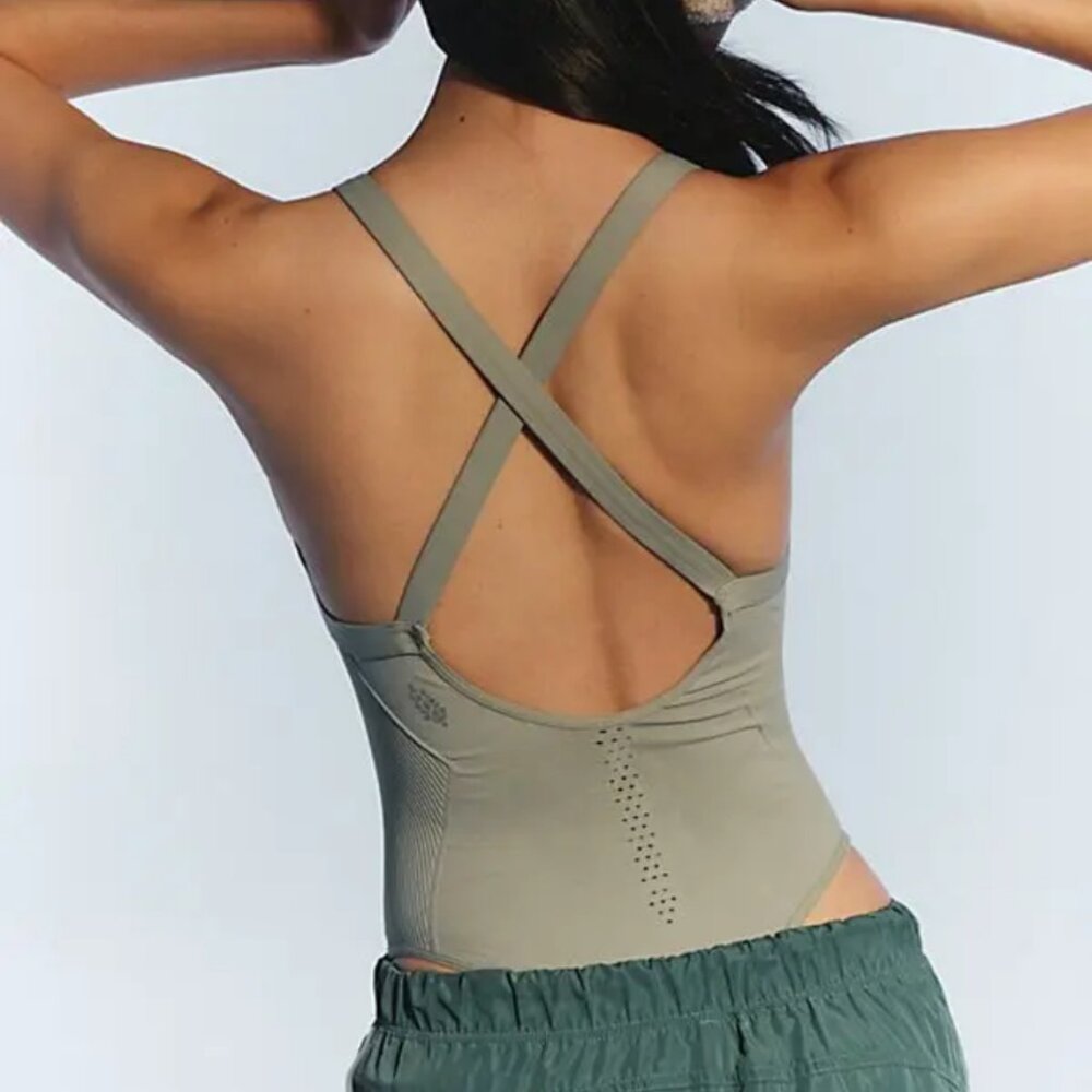 NWOT Free People Good Karma Bodysuit Smoked Sage - Picture 4 of 4